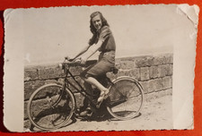 Carte Postale Vélo Femme Cyclisme Orvieto 1940