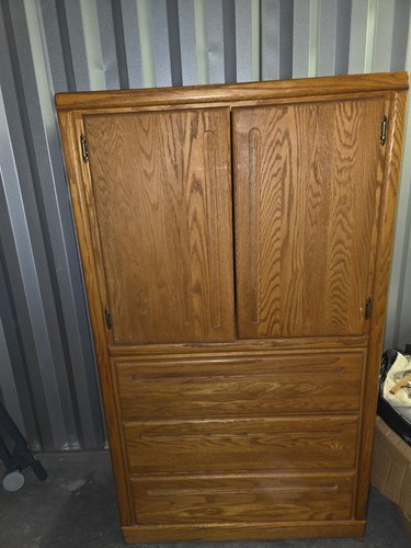 Vintage solid wood armoire - vintage,