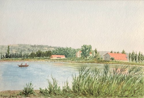 Rognac étang aquarelle - rognac,