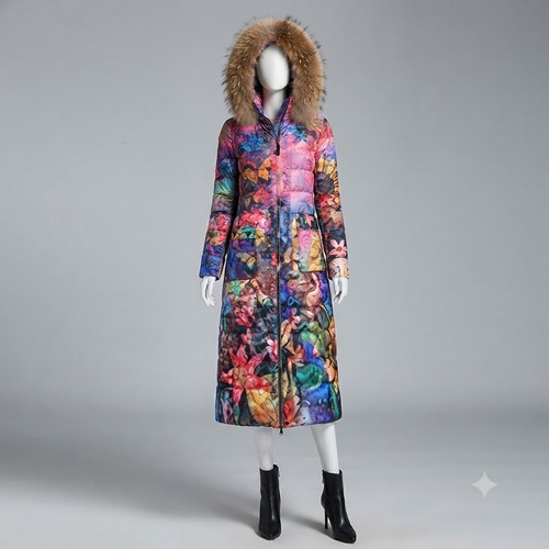 Parka long imprimé - parka, floral