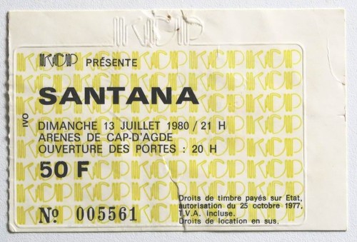Santana billet ticket stub - santana,
