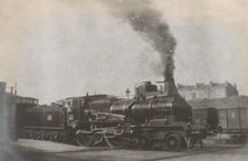 Antique Photograph 1905 Express Paris Departure Steam Train