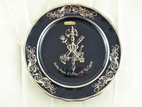 Plat assiette faïence bleue - assiette,