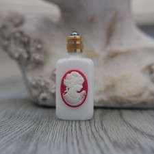 5.7 cm, empty perfume miniature, glass bottle pink camé decor