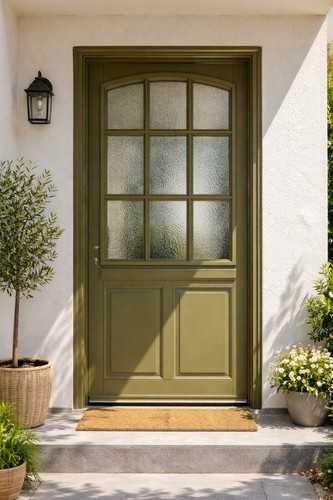 Porte entrée bois vitrée - porte, d'entrée