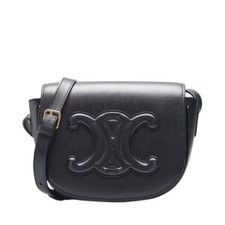 Celine Black Cuir Triomphe Folco Crossbody Bag