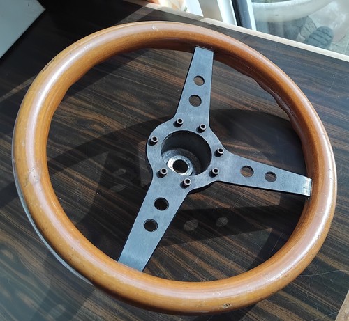 Volant ancien bois signé - volant,