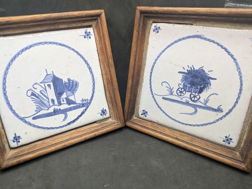 Paire carreaux delft - delft, anciens