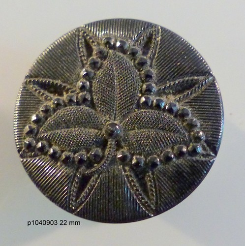 Bouton ancien verre noir - ancien,