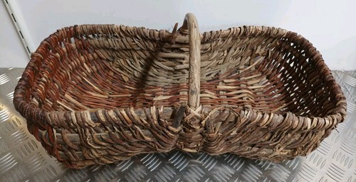 Ancien grand panier osier - grand,