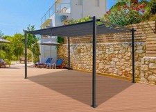 Pavillon de jardin pavillon tente toit métal pergola LUXOR LIGHT 3x4m anthracite