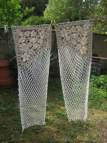 Broderie ancienne paire - broderie,