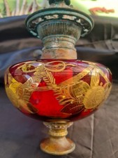 LARGE BALL SPINNING TOP OIL LAMP BACCARAT SAINT LOUIS