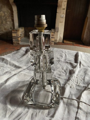 Ancien pied lampe cristal - lampe, en