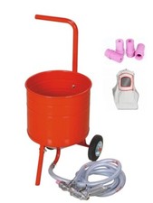 SABLEUSE AÉROGOMMEUSE MOBILE SUR ROULETTES 31,50L 50lb 23kg
