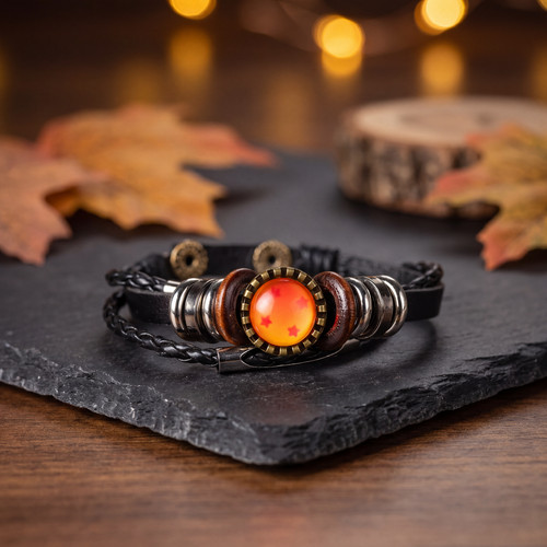 Bracelet cuir dragon - en,