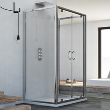 CABINE DE DOUCHE 3 PAROIS 80X80X80 VERRE TRANSPARENT 2 PORTES PIVOT