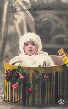 CP GOOD YEAR PRETTY BABY LACE HEADDRESS IN HAT BOX STRIPED