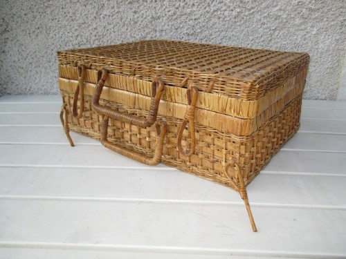 Valise vintage osier - en,