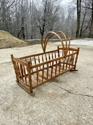 Lit ancien bois massif - lit,