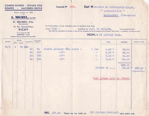 Vichy tolerie michel 1940 - 03,