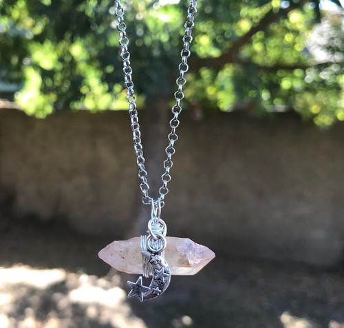 Tangerine quartz pendant and - quartz,