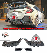 Fits 17-21 Honda Civic Type-R FK8 Only MU-Style Rear Bumper Lip Aprons (ABS)