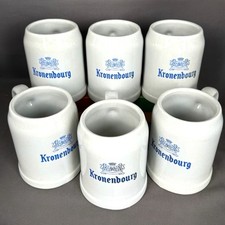 Lot 6 chopes Kronenbourg grès vintage bière 0.5L ancienne rare