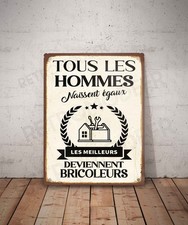 Plaque métal vintage Trophée Bricoleur Enseigne Panneau Diplôme Décoration Déco