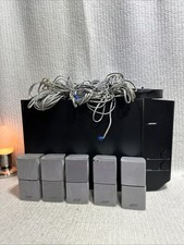 Bose Acoustimass 15 Speaker System Black Sub w/ Silver Cubes, All Cables, Tested