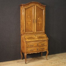 Scriban bois marqueté meuble Louis XV bureau de pente double corps 20ème siècle