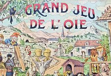 c. 1900 - ANCIEN "GRAND JEU DE L'OIE" - Plateau de 72 x 50 cm - Léon SAUSSINE