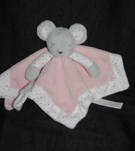 Doudou plat souris rose - plat,