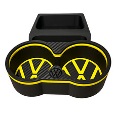 Twin cup holder for VW T6 Transporter Finished in Carbon Fibre Effect 70mm V2