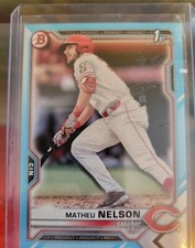 2021 Bowman Draft Sky Blue /499 Matheu Nelson #BD-103 1st Reds Baseball Card