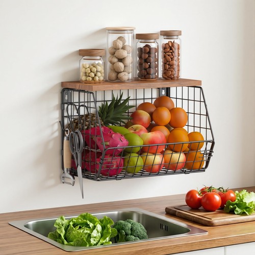 Wall mounted fruit basket for - wall,