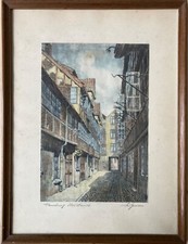 Estampe Colorée Maisons à