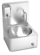 Lave mains inox mural commande