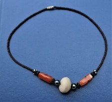 Collier Touareg avec Cornaline & Perle en pâte de sable