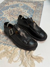 Trippen Black Leather Fisherman-Style Strap Shoes Size 42 Avant Garde  Design