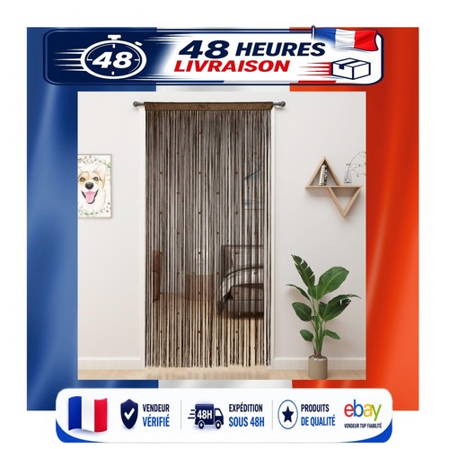 Rideau perles marron - à,