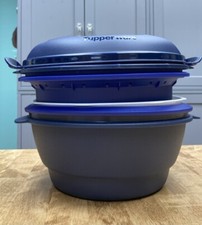 Tupperware Smart Multi-Cooker Microwave Steamer Cooker Cobalt Blue-New-SHIP INCL