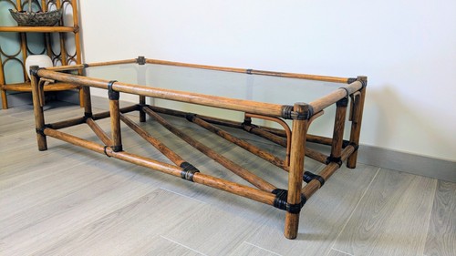 Table basse ancienne rotin - ancienne,