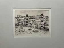 Estampe Ancien Clôture En