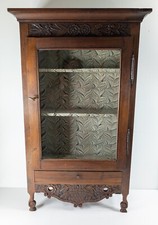 Antique French Provincial Style Spice Cabinet Vitrine Display Case Marble Wallpa