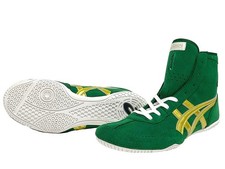 [EN STOCK] Chaussures de lutte Asics taille haute vert/or/or commande spéciale