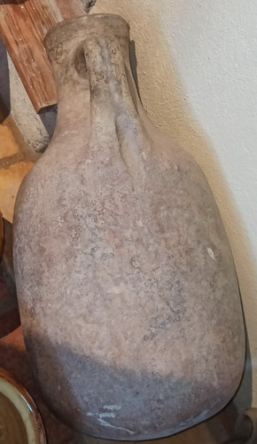 Antique terracotta pot oil - terracotta,