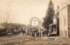North Prairie WI Wisconsin Street Scene 1908 RPPC Photo Postcard COPY