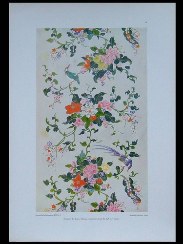 Tenture soie chine 1925 - tenture, de