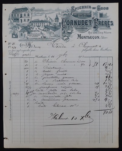 Facture montlucon 1903 - facture,